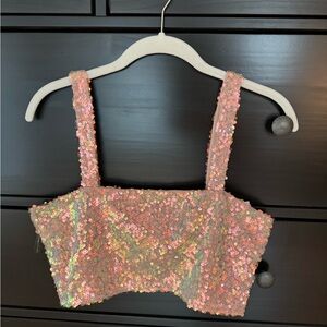 12th Tribe Marina Mermaid Sequin Crop Top